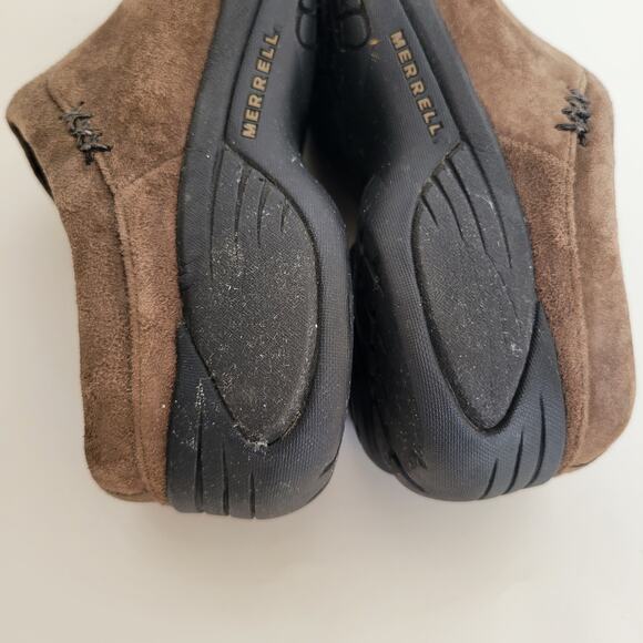 Merrell Encore Free Suede Mules Slip On Brown Casual Clogs Women 6 - Picture 8 of 10